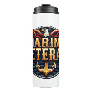 VetGearHQ.com Marine Corps Veteraan Logo Embleem Thermosbeker