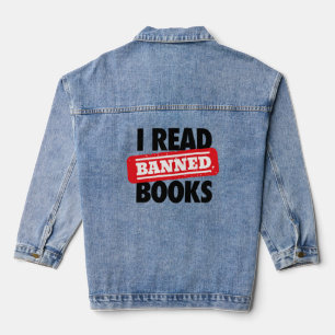 Vetgedrukt “Ik Lees Verboden Boeken” Boeklievend Denim Jacket