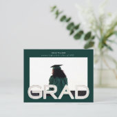 vetgedrukt script afstuderen aankondiging foto (Staand voorkant)