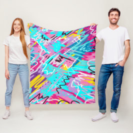 Vetgedrukte Abstracte afdrukken Fleece Deken