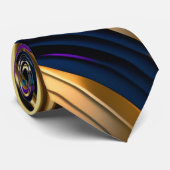 Vetgedrukte abstracte beroertes in paars goud stropdas (Opgerold)