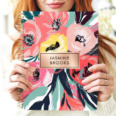 Vetgedrukte Abstracte Bloemen Aangepaste Naam Planner