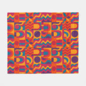 Vetgedrukte Abstracte deken – levendig retro desig (Voorkant (Horizontaal))