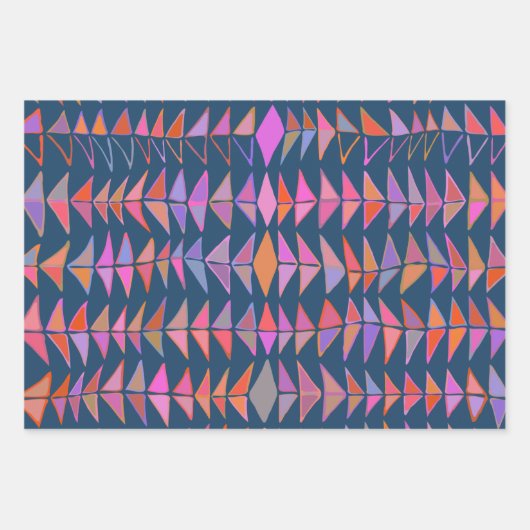 Vetgedrukte Abstracte geometrische gekleurde drieh Inpakpapier Vel (Voorkant 2)