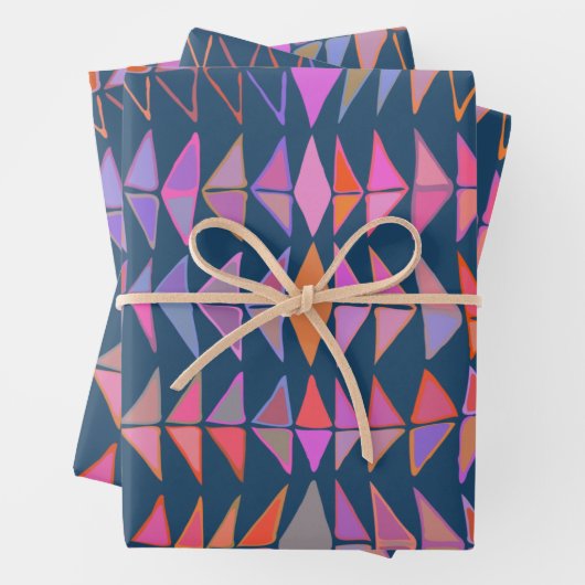 Vetgedrukte Abstracte geometrische gekleurde drieh Inpakpapier Vel (In situ)