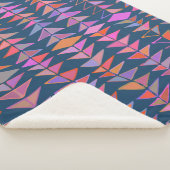 Vetgedrukte Abstracte geometrische gekleurde drieh Sherpa Deken (3/4)