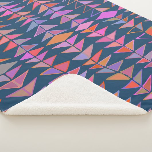 Vetgedrukte Abstracte geometrische gekleurde drieh Sherpa Deken (3/4)