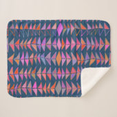 Vetgedrukte Abstracte geometrische gekleurde drieh Sherpa Deken (Voorkant (horizontaal))