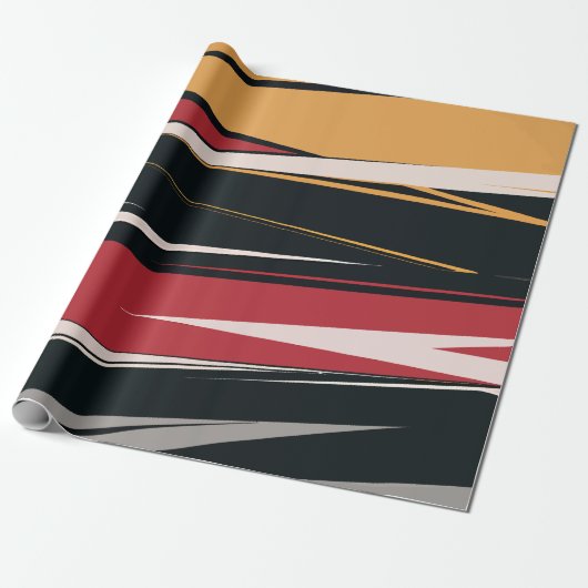 Vetgedrukte Abstracte geometrische kunst Cadeaupapier (Uitgerold)