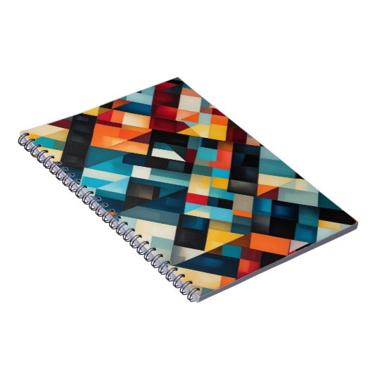 Vetgedrukte Abstracte geometrische patroonkunst Notitieboek (Rechterzijde)