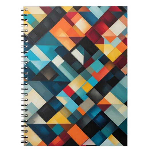 Vetgedrukte Abstracte geometrische patroonkunst Notitieboek (Voorkant)
