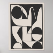 Vetgedrukte Abstracte geometrische zwart-wit kunst Poster (Voorkant)