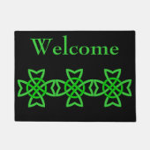 Vetgedrukte Abstracte Ierse Groene Keltische Knoop Deurmat (Voorkant)