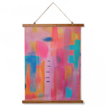 Vetgedrukte Abstracte kunst in Pinks en Blues
