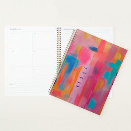 Vetgedrukte Abstracte kunst in Pinks en Blues Planner