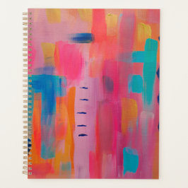 Vetgedrukte Abstracte kunst in Pinks en Blues Planner