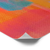 Vetgedrukte Abstracte kunst in Pinks en Blues Poster (Hoek)