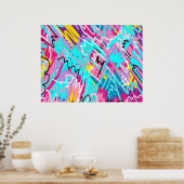 Vetgedrukte Abstracte kunst Poster (Keuken)