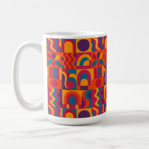 Vetgedrukte Abstracte Mok – levendig retro patroon