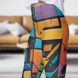 Vetgedrukte Abstracte oproerafdruk Leggings