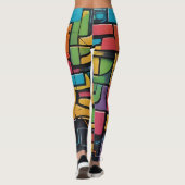 Vetgedrukte Abstracte oproerafdruk Leggings (Achterkant)