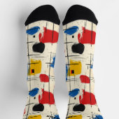 Vetgedrukte Abstracte Sokken met geometrische pens (Top)