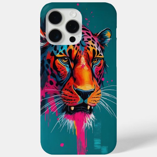 Vetgedrukte Abstracte Tiger Art Print Kleurrijk Mo Case-Mate iPhone Case (Achterkant)