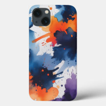 Vetgedrukte Abstracte Waterverf Splash iPhone Case