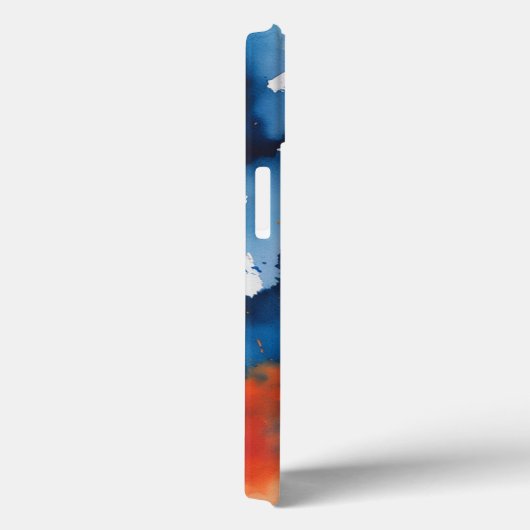 Vetgedrukte Abstracte Waterverf Splash iPhone Case (Achterkant / Rechts)