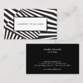 Vetgedrukte Abstracte zwart-wit gestreepte kunst Visitekaartje (Voorkant / Achterkant)