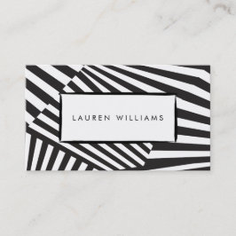 Vetgedrukte Abstracte zwart-wit gestreepte kunst Visitekaartje