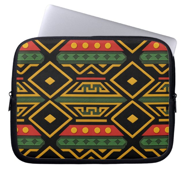 Vetgedrukte Afrikaanse print Laptop Sleeve (Voorkant)