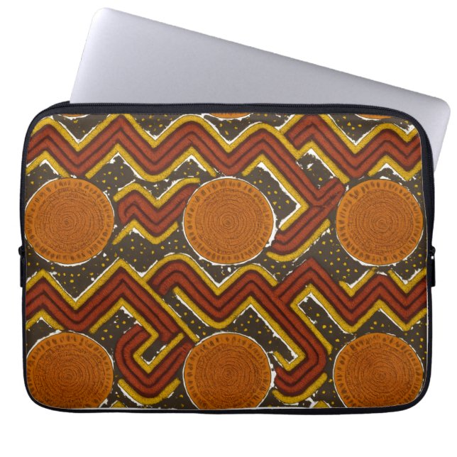 Vetgedrukte Afrikaanse print Laptop Sleeve (Voorkant)
