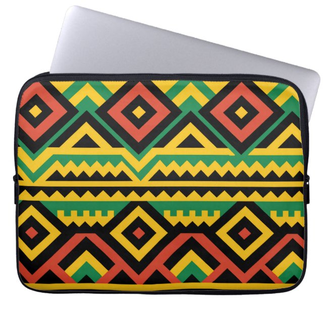 Vetgedrukte Afrikaanse print Laptop Sleeve (Voorkant)