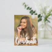 Vetgedrukte Afstuderen foto Modern Script Overlay Aankondiging (Staand voorkant)