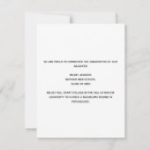 Vetgedrukte Afstuderen foto Modern Script Overlay Aankondiging (Achterkant)