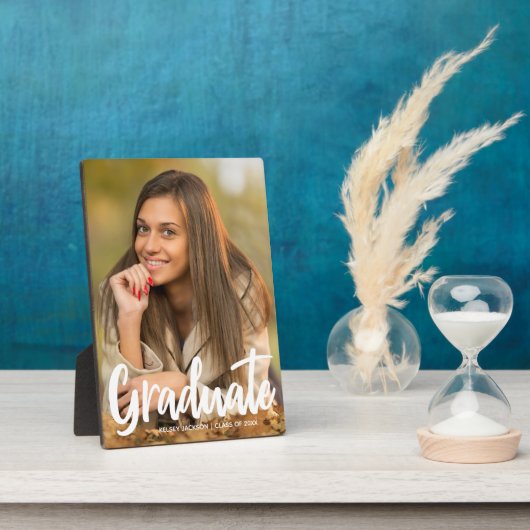 Vetgedrukte Afstuderen witte scriptoverlay Fotoplaat (Zijkant)