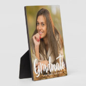 Vetgedrukte Afstuderen witte scriptoverlay Fotoplaat (Zijkant)