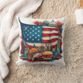 Vetgedrukte Amerikaanse vlag kussen – iconische US (Deken)