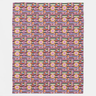 Vetgedrukte avant-garde retro geometrische fleece deken