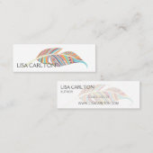 Vetgedrukte Azteekse veer Mini Visitekaartje (Voorkant / Achterkant)