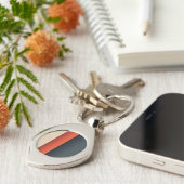 Vetgedrukte balans: minimalistische kleurbanden in sleutelhanger (Zijkant)