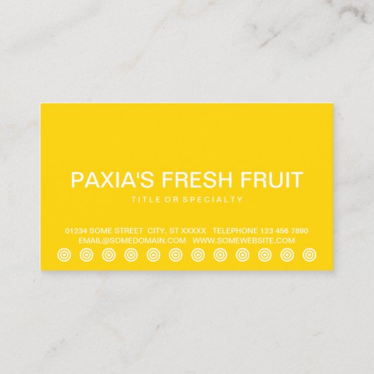 vetgedrukte banaan - klantenloyaliteitsponskaart klantenkaartje (Achterkant)