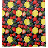 Vetgedrukte bessen & citrus douchegordijn (Voorkant)