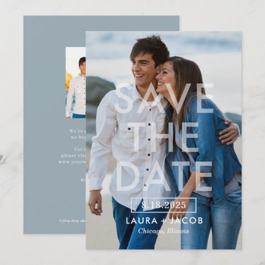 Vetgedrukte bewerkbare kleur bewaar de Kaart Datum (Voorkant / Achterkant)