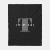 Vetgedrukte bewerkbare tekst | Zwart Wit & Grijs Fleece Deken (Voorkant)