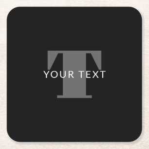 Vetgedrukte bewerkbare tekst   Zwart Wit & Grijs Kartonnen Onderzetters