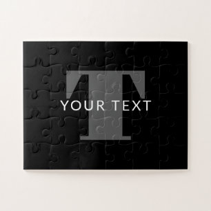 Vetgedrukte bewerkbare tekst   Zwart Wit & Grijs Legpuzzel