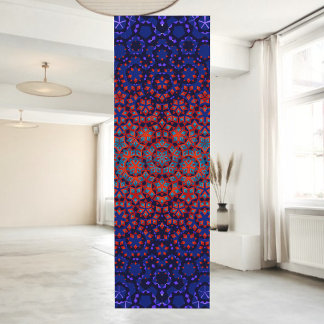 Vetgedrukte blauwe en rode patroon yoga mat