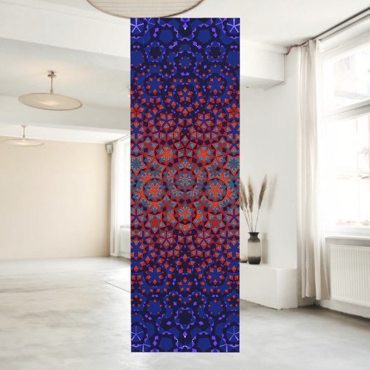 Vetgedrukte blauwe en rode patroon yoga mat